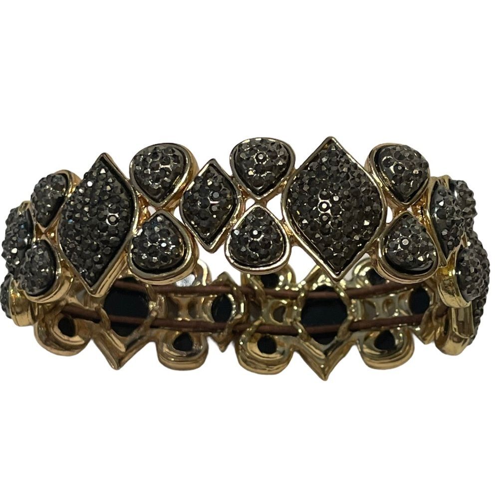 stretch bracelet faux gray diamond rhinestones